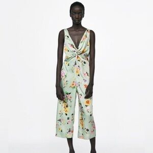 Zara Green Floral Jumpsuits